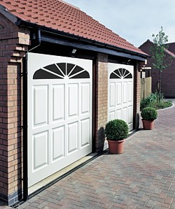 Pair of Cardale GRP sunburst garage doors